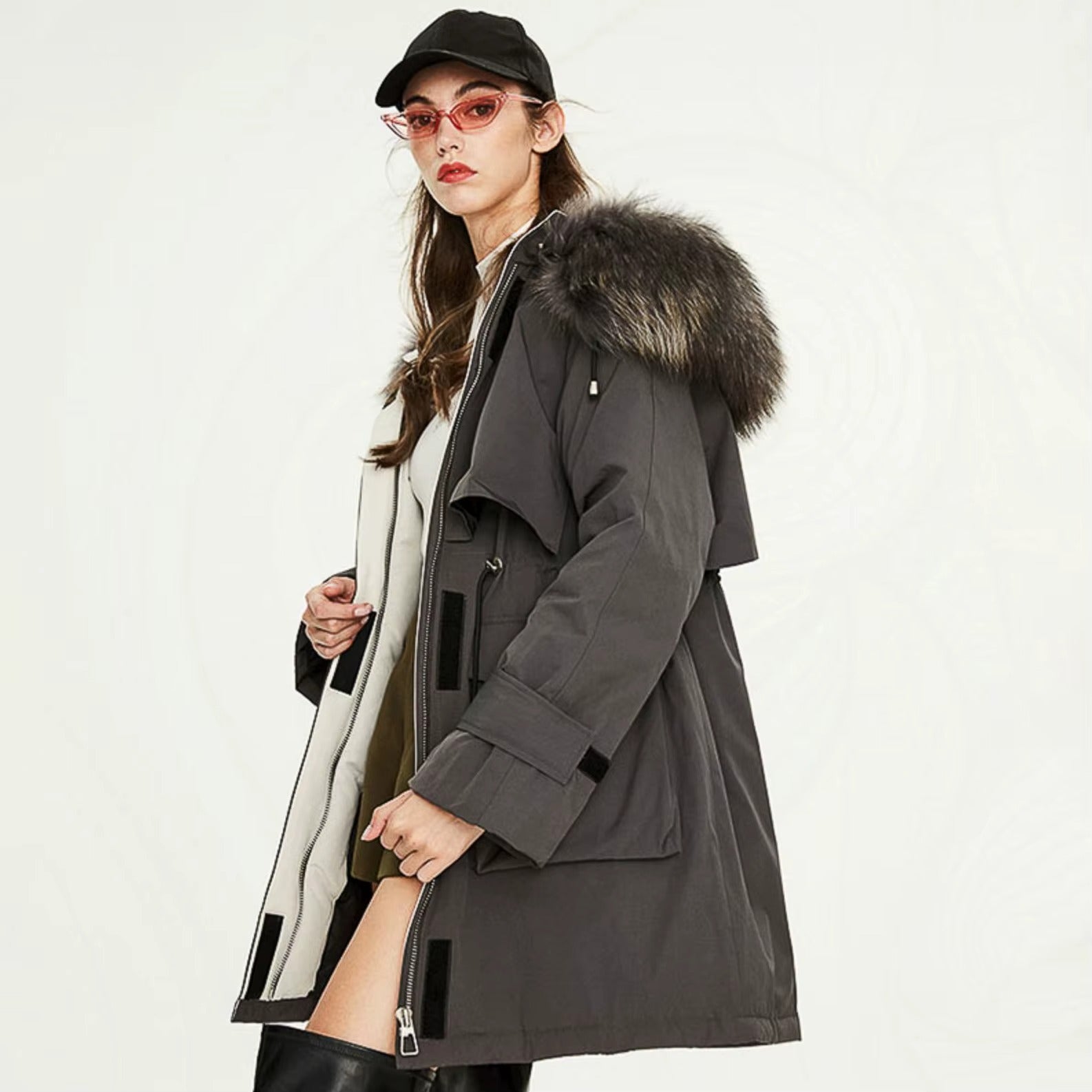 Women Warm Waterproof Windproof Cotton Vintage Parka Jacket