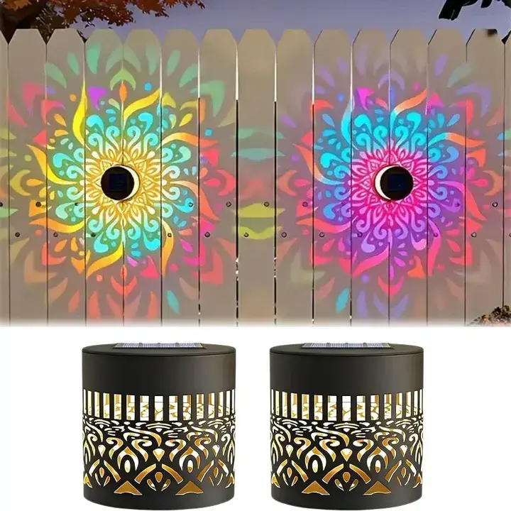 2-Pack Solar Mandala Projector Lights
