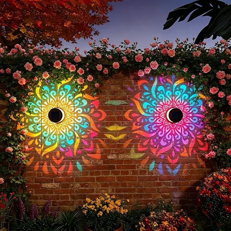 2-Pack Solar Mandala Projector Lights