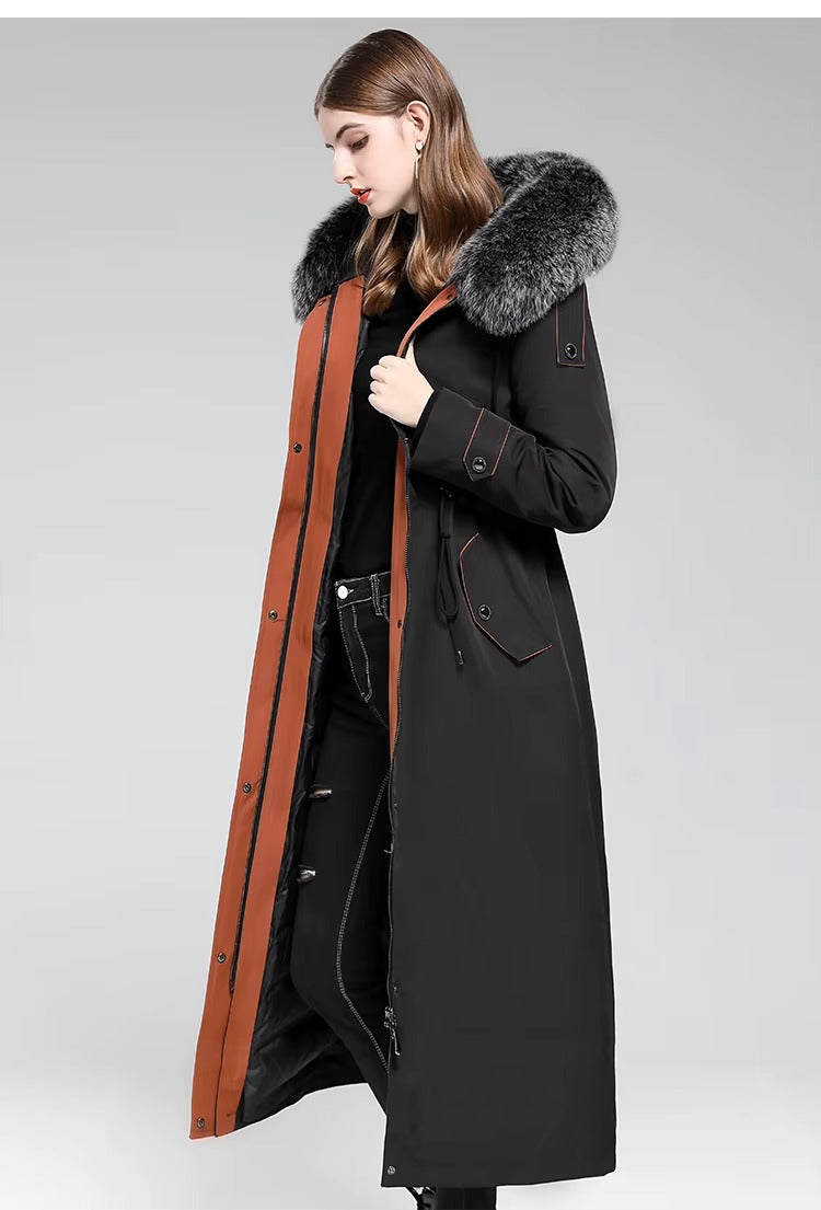 Women Long Loose Down Cotton Padded Windbreaker Parka Coat