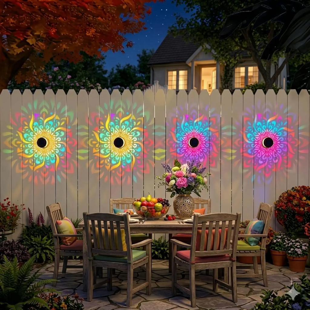 2-Pack Solar Mandala Projector Lights