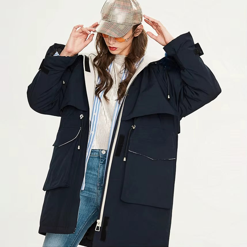 Women Warm Waterproof Windproof Cotton Vintage Parka Jacket