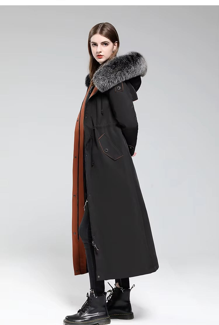 Women Long Loose Down Cotton Padded Windbreaker Parka Coat