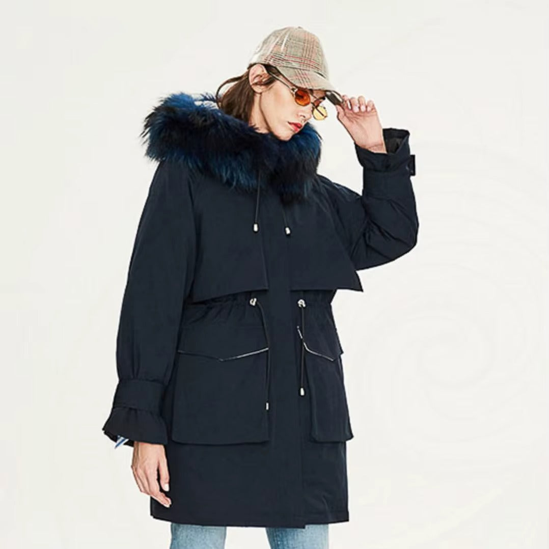 Women Warm Waterproof Windproof Cotton Vintage Parka Jacket