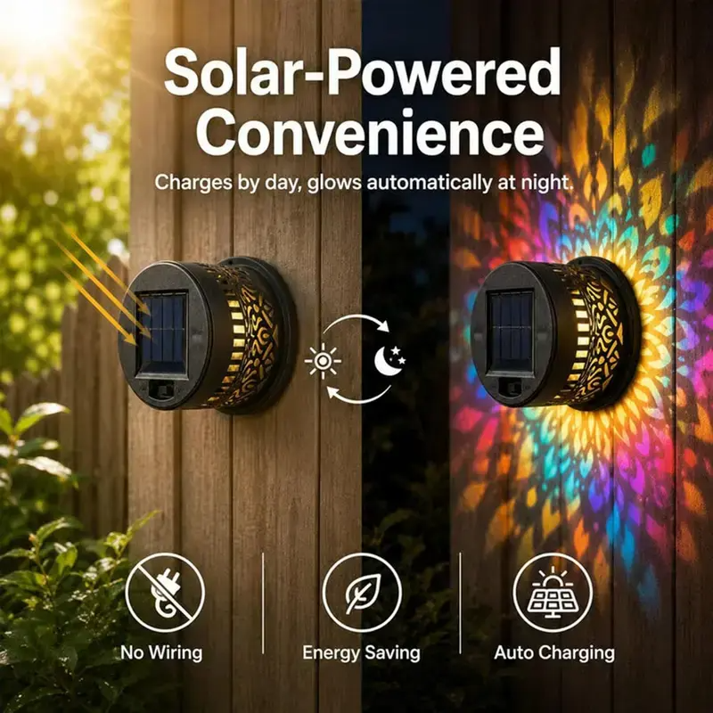 2-Pack Solar Mandala Projector Lights