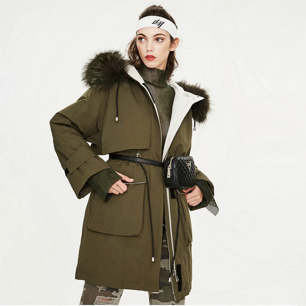 Women Warm Waterproof Windproof Cotton Vintage Parka Jacket