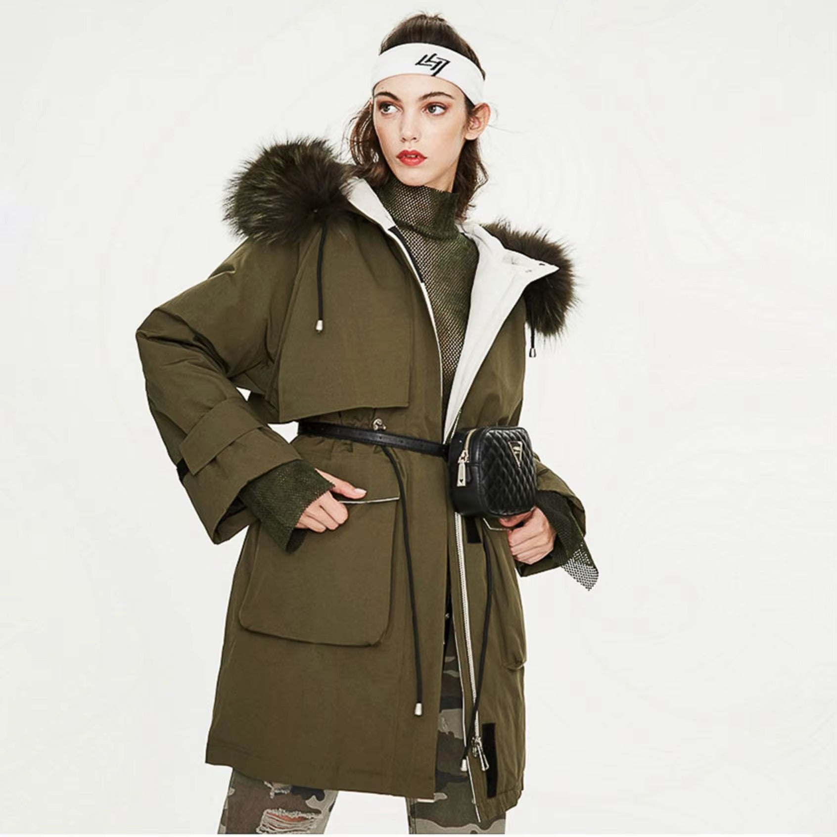 Women Warm Waterproof Windproof Cotton Vintage Parka Jacket