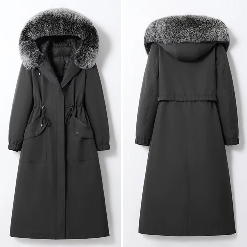 Women Long Loose Down Cotton Padded Windbreaker Parka Coat