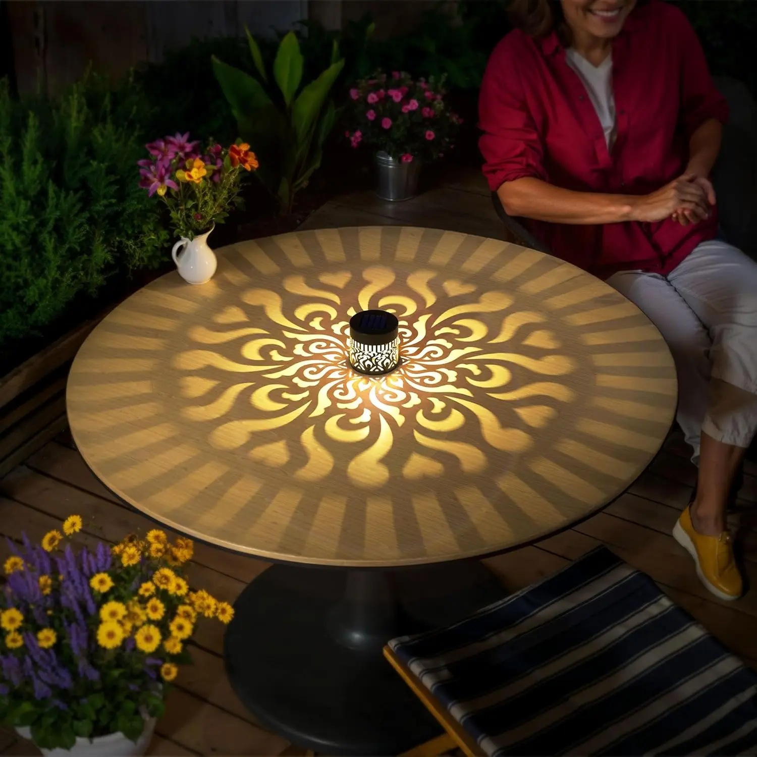 2-Pack Solar Mandala Projector Lights