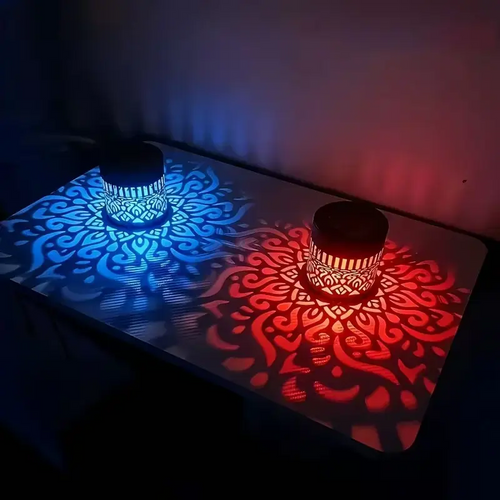 2-Pack Solar Mandala Projector Lights